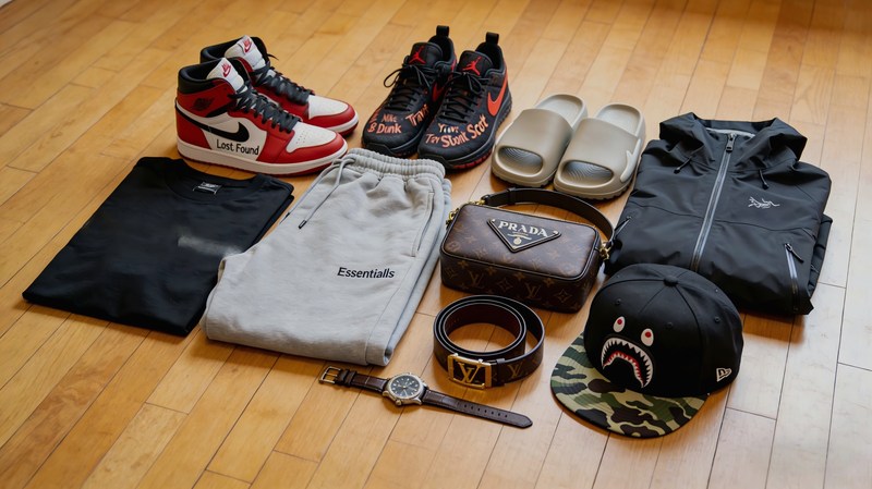 Oopbuy Spreadsheet Haul — Jordan 1, Nike Dunk, Prada Bag, LV Belt, Bape Cap — Community QC Foto April 2026